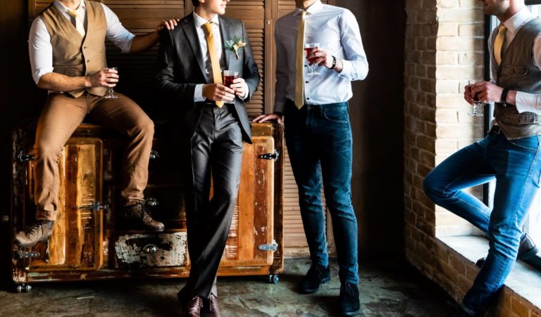 men at a wedding