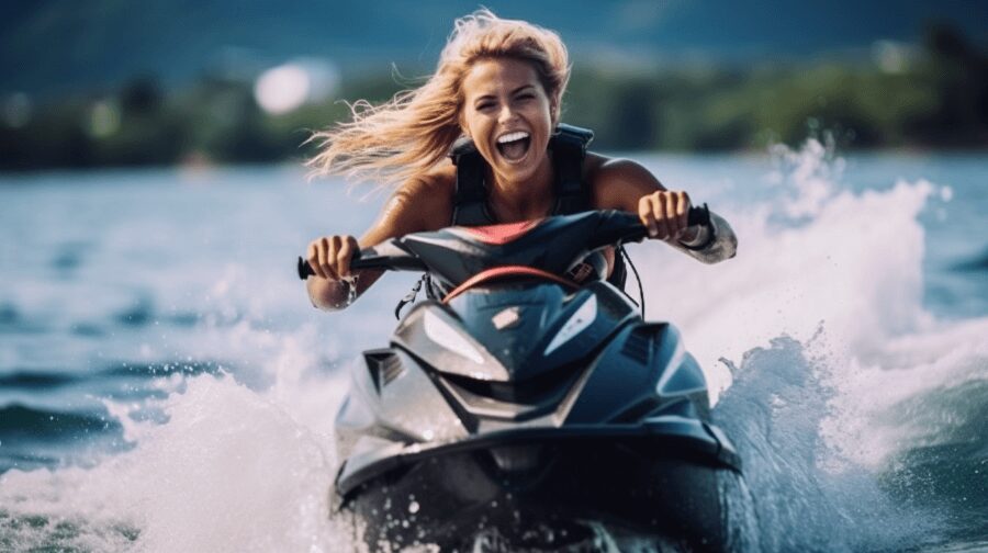 31 Things To Do On Your Honeymoon for 2024 7 woman riding on jet ski