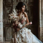 Renaissance in Bridal Wear: How to Achieve an Avant-Garde Look 5 beautiful bride wearing a Avant Garde Renaissance style wedding desss