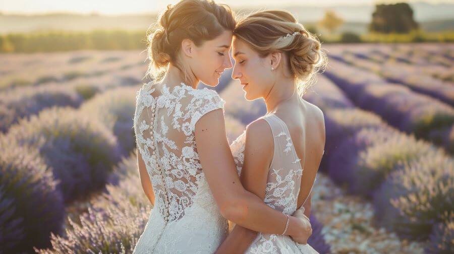 Ultimate Guide to Marrying in France 10 beautiful brides in lavender field