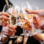 wedding celebration with champagne