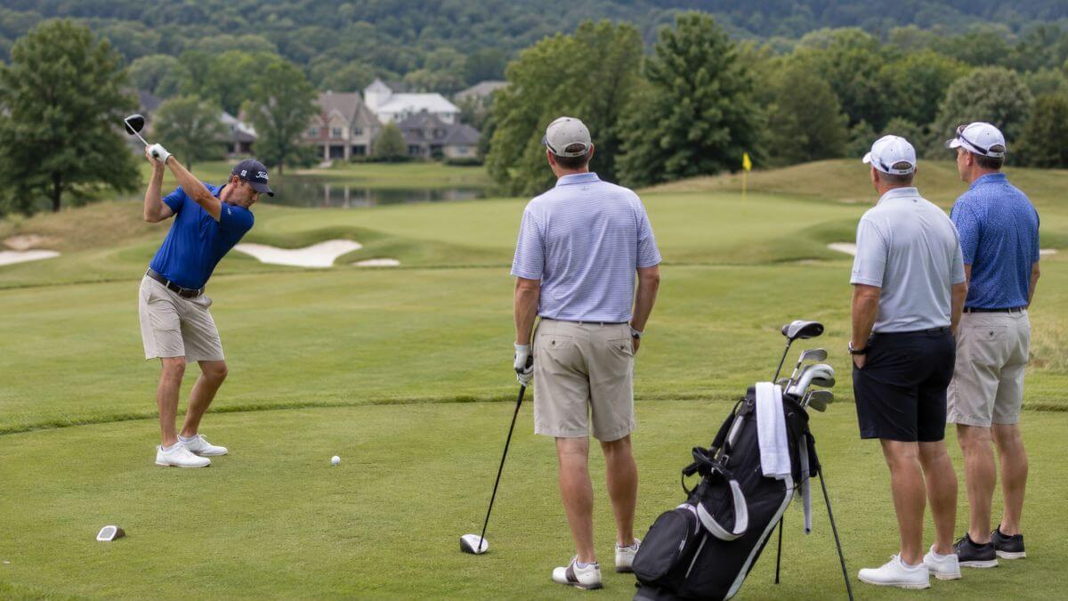 Active Stag Do Ideas That Everyone Will Actually Enjoy 5 men playing golf